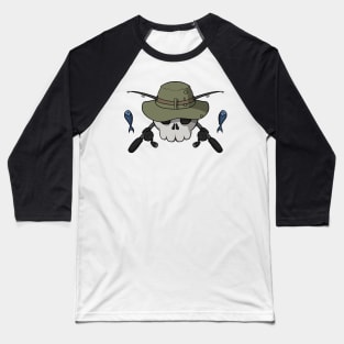 Fishermen crew Jolly Roger pirate flag (no caption) Baseball T-Shirt